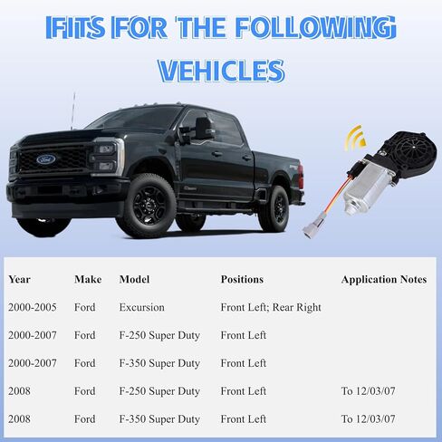 Power Window Lift Motor Replacement Compatible with 2000-2008 Ford Excursion F-250 F-350 Super Duty Front Right Position Window Regulator Motor Replace Part # 742-261 in Kuwait