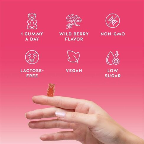 Biotin Gummies for Hair, Skin & Nails. 5,000 mcg High Potency Vegan Vitamins for Faster Hair Growth, Stronger Nails & Healthy Skin. with Vitamins C & E, 30 Gummies in Saudi Arabia