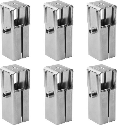 12 Pack 1in.x 1in. 2 Way Square Tube Connector, Stainless Steel T Fitting for 25.4mm Square Tube Chain Fence Guardrail End Rails Clamps, Thickness 1.7mm (Bolts/Nuts Included) in Saudi Arabia