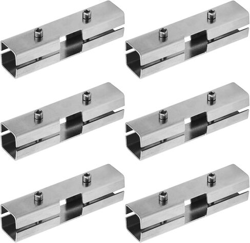 12 Pack 1in.x 1in. 2 Way Square Tube Connector, Stainless Steel T Fitting for 25.4mm Square Tube Chain Fence Guardrail End Rails Clamps, Thickness 1.7mm (Bolts/Nuts Included) in Saudi Arabia