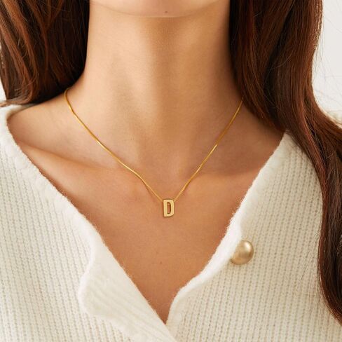 Initial Necklace for Women Girls - Dainty 18K Gold Plated Initial Letter Necklace Teen Girls Gifts Trendy Stuff Tiny A-Z Pendant Necklace Birthday Gifts 5 6 7 8 9 10 Years Old Girl in Saudi Arabia