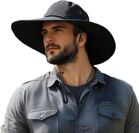 HLLMAN Super Wide Brim Sun Hat UPF 50+ Protection Hats for Mens/Womens Large Buket hat for Fishing, Hiking, Gardening in Kuwait