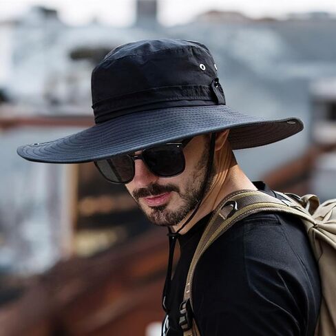 HLLMAN Super Wide Brim Sun Hat UPF 50+ Protection Hats for Mens/Womens Large Buket hat for Fishing, Hiking, Gardening in Kuwait