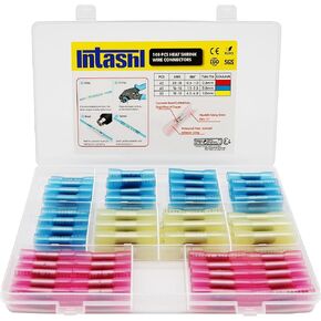 Heat Shrink Electrical Connectors Kit, 300PCS Crimp Connectors Insulated Male and Female Bullet Butt Connectors Ring Spade Straight Wire Terminal for Car Boat in Saudi Arabia