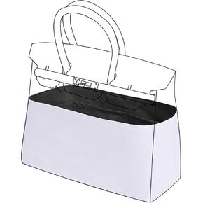 DGAZ Lightweight Purse Organizer Insert for Hermes Birkin Bag,Silk and Dupontpaper handbag inner for Luxury Bags(Black,BK30)