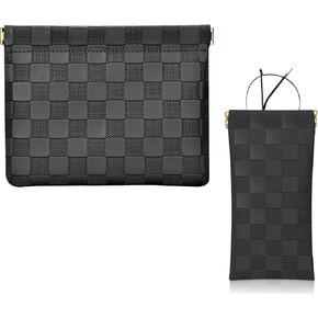 Leather Pocket Cosmetic Bag and eyeglasses bag black