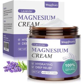Magnesium Cream for Sleep - Topical Magnesium Lotion for Leg Cramps & Pain, Muscle Relaxation, Calm - Natural Body Butter for Deep Hydration - Safe for Kids (Lavender) in Saudi Arabia