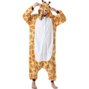 DarkCom Giraffe Onesie Halloween Costume One Piece Unisex Adult Pajamas Women Men Sleepwear Christmas Pajamas