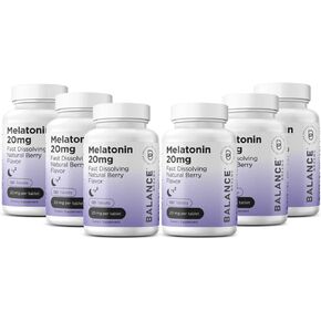 BalanceBreens Melatonin 20mg سريع الطول ، 120 قرصًا-مساعدة نوم طبيعية لليالي المريحة ، الدعم الخالي من المخدرات للاسترخاء والهدوء in Kuwait