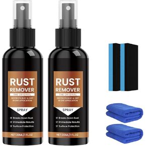 Kubot 2PCS Nexa Rust Racher ، مزيل الصدأ للمعادن ، مزيل خدش السيارة ، ترقية منظف وصمة عار الحديد لأسطح متعددة ، لسلح الصدأ الثقيل للمعادن والأدوات والسيارات والسلاسل