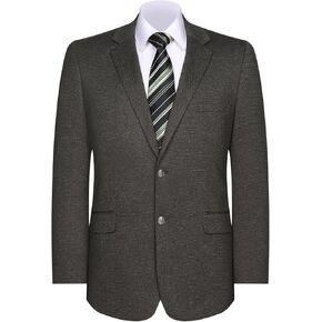 AMY ZHU Men's Sport Coat Knit Classic Fit Blazer Single Breasted 2 Button Notch Lapel Suit Jacket for Daily