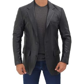 سترة السترة الجلدية الحقيقية للرجال من Fjackets - سترات جلدية أنيقة ، مثالية للأعمال ، الأحداث غير الرسمية والرسمية