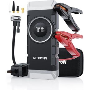 NEXPOW Car Battery Jump Starter with Air Compressor 3000A Peak,12V 150PSI Portable Jumpstart Box for Up to 8L Gas 8L Diesel Engine, PD18W Quick Charging, Force Start Button