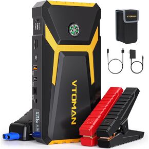 VTOMAN V8 Pro 3000a Jump Starter و Car Battery Charger Starters لـ UP 8.5L GAS ومحركات الديزل 6.5 لتر ، حزمة تعزيز بطارية ليثيوم 12V ، مربع قفزة محمولة مع شاشة LCD كابل الطائر