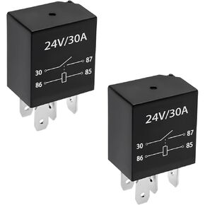 2 PCS 4 PIN Car Starter Relay ، 24V 30A Multi Guffestive Automotive Relays ، استبدال التتابع القياسي الثقيل لمحرك السيارات ، مفتاح التبديل التلقائي للماء ، ملحقات السيارات