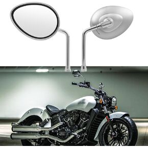 DREAMIZER Rectangle Motorcycle Mirrors Black - Universal 8MM 10MM Rearview Mirror Aluminum CNC Compatible with Honda Yamaha Suzuki Ruckus Grom Shadow Vstar650