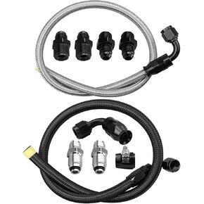 Power Steering Hose Kit 25Inch 6AN Fit for LS Swap Ls1 Ls3 Suitable for most General Motors, Power Steering Pump Hose Kit