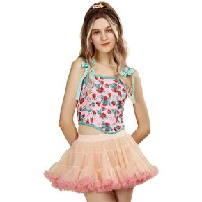 Strawberry Shortcake Bustier Crop Top Tank Corset Strawberry Mint Cookie Y2k Corset Top