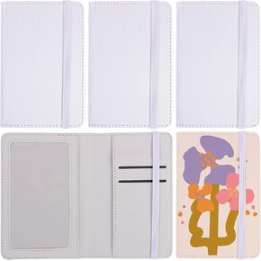 Framendino, 8 Pack Sublimation Passport Holder Covers Heat Transfer Wallet for Business Cards Black and Grey
