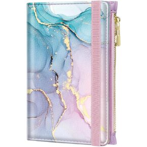Passport Holder Cover with Zipper Coin Pocket Travel Wallet RFID Blocking Leather Passport Cover Credit Card Holder for Women, Leopard