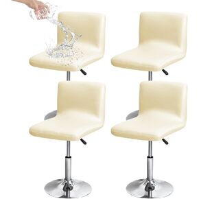 KRFOONN 4 Pack Bar Stool Covers Waterproof PU Leather Bar Stool Chair Covers Slipcovers Counter Stool Bar Chair Covers with Backs Stool Chair Seat Slipcover Protector for Kitchen Pub Dining Chair, 02 in Kuwait