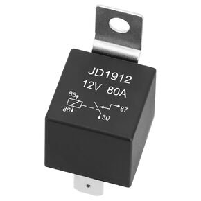 2 Pack JD1912 Car Relay, 12V 80A, 4 Pins SPST, Automotive Switches and Starters, Waterproof Relay for Boat Tractor Truck Motorcycle (2)