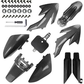 PRO BAT CRF50 Carbon Fiber Fender XR50 Fairing Fender with Fork Suspension Guard Cover Kit for CRF 50 XR 50 SDG SSR 107cc 110cc 125cc Pit Dirt Bike