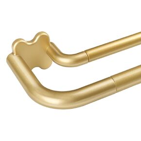 Gold Double Curtain Rods, USFOOK Blackout Wrap Around Curtain Rods for Windows 48 to 84 Inch, Curtain Rod 32 to 86 Inch