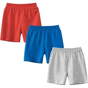 Toddler Boys Cotton Shorts Summer Elastic Waistband Pull on Jogger Short Pants