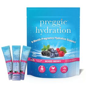 ثلاث حزم ترطيب Preggie - الترطيب الطبيعي والغثيان للنساء الحوامل - تجدد الشوارد والمواد المغذية - 20 حزمة