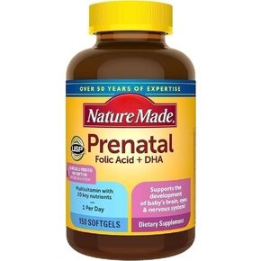 Natures Mades Prenatal Multi + DHA, 150 Softgels Bundle - Vitamins, Herbals & Dietary Supplements for Brain, Bones & Eyes Health