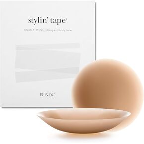Nippies Adhesive Nipple Covers and Fashion Tape Set - 1 Pair of Reusable Matte Covers Coco Size 3 & 32 Double-Sided Adhesive Strips, Comfortable, Invisible Under Clothes, Travel Box Included