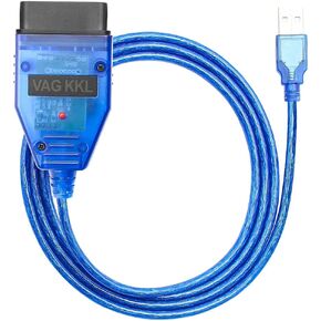 OBD2 KKL for VAG-COM 409.1 for VCDS USB Cable for VAG, for VW, for Audi, for Seat, for Volkswagen and for Skoda Vehicles from 1996 Later, Car ECU Scan Tool OBD2 to USB Cable for Windows Diagnostic