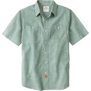 Dubinik® Mens Short Sleeve Button Down Casual Cotton Regular Fit Lightweight Pocket Chambray Mens Button Down Short Sleeve