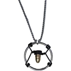 Cyber Bullet Necklace Cosplay Metal Retro Punk Pendant Choker Jewelry Costume Accessories Game Merch Gifts