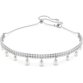Swarovski Ariana Grande Crystal and Pearl Choker Necklace in Rhodium Finish - Part of the Ariana Grande x Capsule Collection
