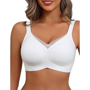 Avidlove Womens Seamless Bras No Underwire V Mesh Comfort Bralette Full Coverage Push Up Everyday T-Shirt Bra