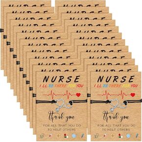 Sasylvia 24 Sets Nurse Graduation Gifts 2025 Nurse Bracelet with Card Appreciation Gifts for Women Practitioner