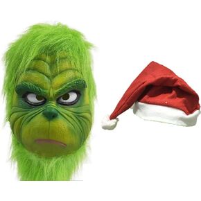 قناع Cosplay Mask Green Cosplay Mask قناع أزياء عيد الميلاد للبالغين