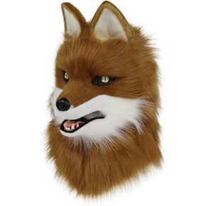 Animal Wolf Mask Cosplay Costume Accessories Furry Faux Fur Dog Fox Comple