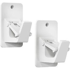 3M Adhesive No Drill Curtain Rod Brackets - Heavy Duty 30LB Holders for Bathroom Bedroom Kitchen, Universal Damage-Free Window Rod Hooks with Nail-Free Installation (4PC White)