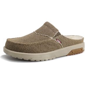 UPIShi Men's Arch Support Orthopedic Plantar Fasciitis Relief Slippers Canvas House Indoor Outdoor Slip On Loafers Non-Slip Casual Shoes