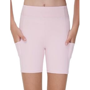 THE GYM PEOPLE Girls Volleyball Shorts Kids High Waist Dance Workout Gymnastics Biker Athletic Shorts with Pocket