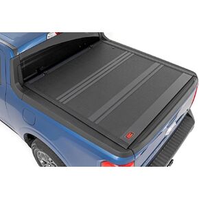 Rough Country Hard Tri-Fold Tonneau Cover for Ford Maverick (2022–2025) - Low-Profile Aluminum Truck Bed Cover, Fits 4'6 Bed
