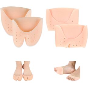 2 Pairs Gel Toe Caps Protectors Silicone Toe Sleeves Metatarsal Pads Ball of Foot Cushion Soft Forefoot Cushioning for Men Women Toe Sleeves Guards for Pain Relief