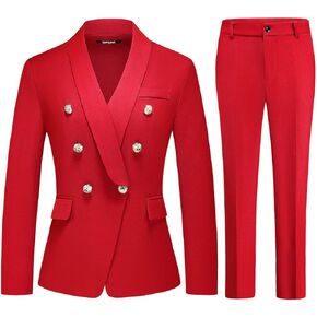 Lamgool Womens Suits 2 Piece Set Shawl Lapel Jacket and Pants Business Casual Outfits