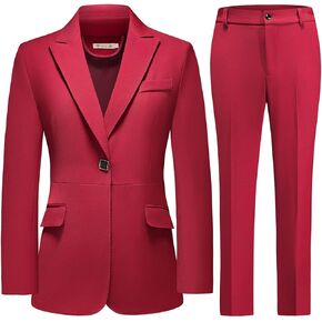 MODFUL Pant Suits for Women Business Suit Set 2 Piece Slim Fit Blazer Jacket One Button Formal Suit