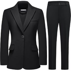MODFUL Pant Suits for Women Business Suit Set 2 Piece Slim Fit Blazer Jacket One Button Formal Suit in Kuwait