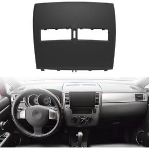 Front Upper Center Dash Air Vent Trim Bezel Compatible with Nissan Versa 2007 2008 2009 2010 2011 2012 68414ED50C 68414-ED50C(Black)