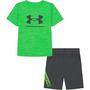 Under Armour boys Short Sleeve Tee and Short Set, Lightweight and Breathable